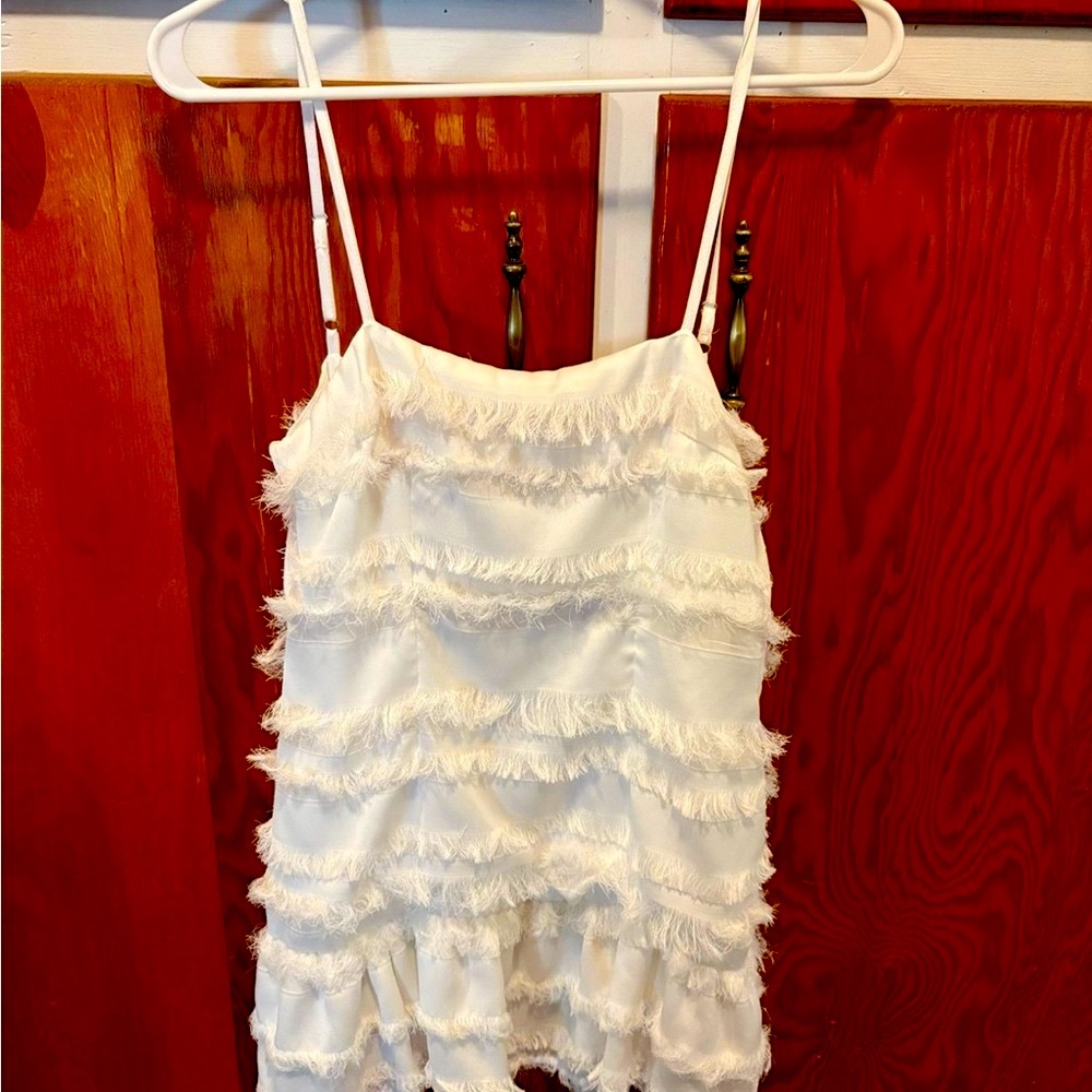 Princess Polly White Fringe Mini Dress